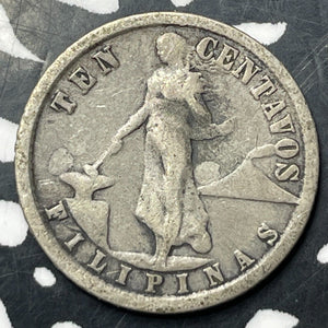 1918-S Philippines 10 Centavos Lot#E8189 Silver!