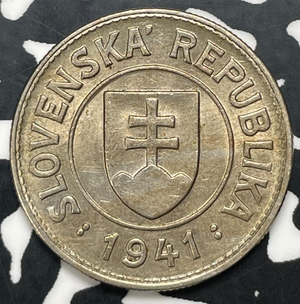 1941 Slovakia 1 Koruna Lot#C0299 High Grade! Beautiful!