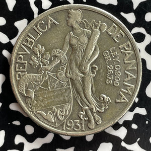 1931 Panama 1 Balboa Lot#T7233 Large Silver!