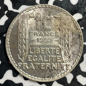 1930 France 10 Francs Lot#T3155 Silver! High Grade! Beautiful!