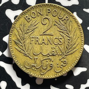 1921 Tunisia 2 Francs Lot#T4508