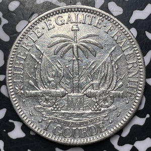 1882 Haiti 1 Gourde Lot#MK145 Large Silver! Cleaned