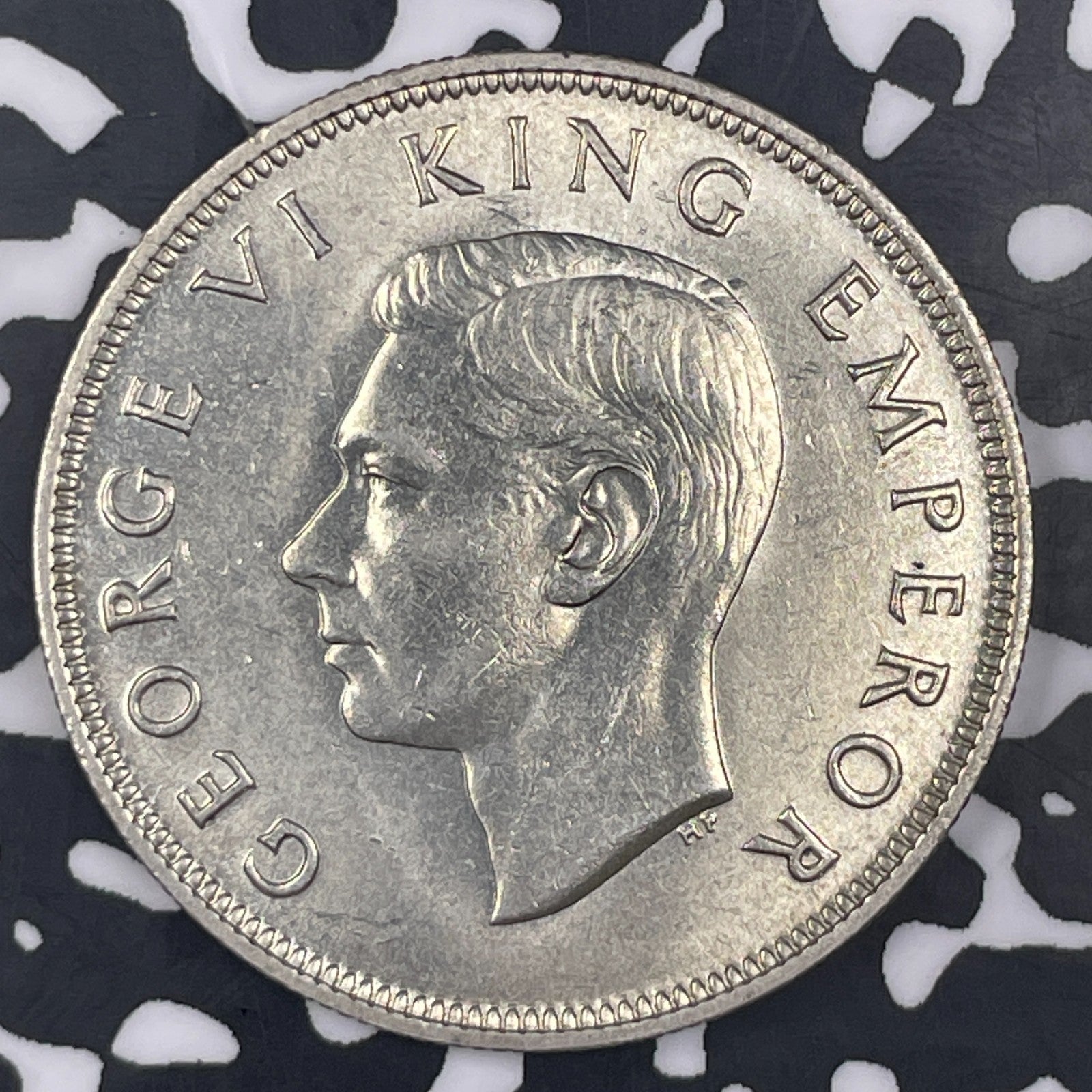 1940 New Zealand 1/2 Crown Half Crown Lot#C9338 Silver! High Grade! Beautiful!