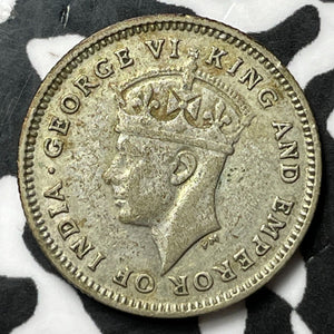 1944 British Guyana 4 Pence Fourpence Lot#D7560 Silver!