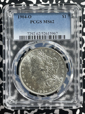 1904-O U.S. $1 Morgan Dollar PCGS MS62 Lot#G427 Silver! Nice UNC!