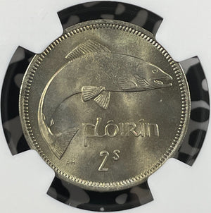 1959 Ireland 1 Florin NGC MS66 Lot#G017 Gem BU!