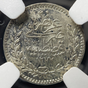 AH 1277 Year 3 (1862) Egypt 10 Piastres NGC AU58 Lot#G9469 Silver!