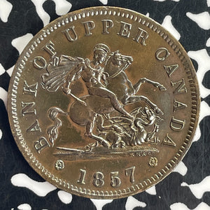 1857 Upper Canada 1 Penny Token Lot#T8425 Nice!