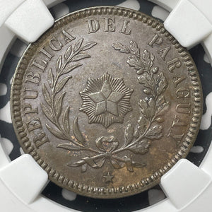 1870-SHAW Paraguay 2 Centesimos NGC MS61BN Lot#G9004 Nice UNC!