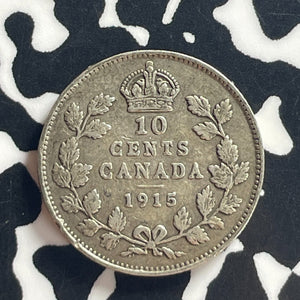 1915 Canada 10 Cents Lot#T7859 Silver! Key Date!