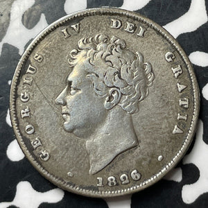 1826 Great Britain George IV 1 Shilling Lot#JM8703 Silver!