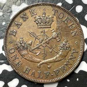 1850 Upper Canada 1/2 Penny Half Penny Token Lot#D7322 Nice!