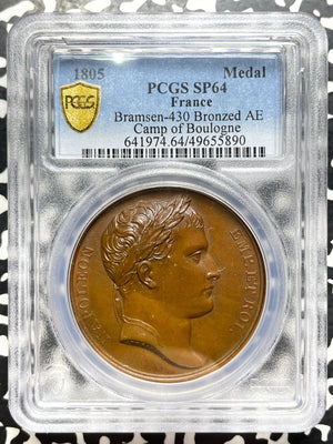 1805 France Camp Of Boulogne Medal PCGS SP64 Lot#GV8561 Choice UNC! Bramsen-430