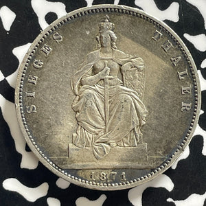 1871-A Germany Prussia 1 Thaler Lot#JM0126 Large Silver!