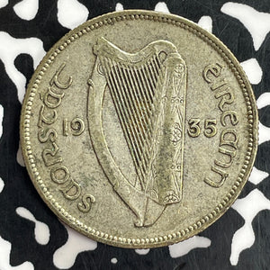 1935 Ireland 1 Florin Lot#C0988 Silver!