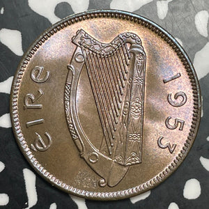 1953 Ireland 1/2 Penny Half Penny Lot#E9813 High Grade! Beautiful!