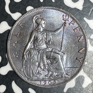 1902 Great Britain 1/2 Penny Half Penny Lot#T5965 High Grade! Beautiful!