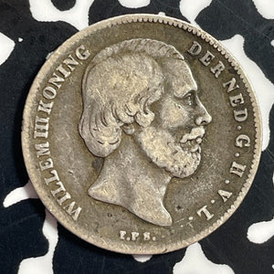 1864 Netherlands 1/2 Gulden Half Gulden Lot#T1103 Silver!