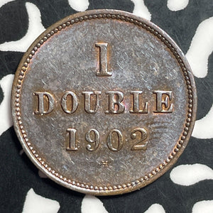 1902-H Guernsey 1 Double Lot#T1437 High Grade! Beautiful!