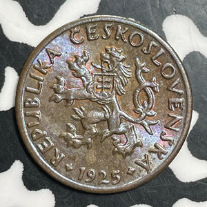 1925 Czechoslovakia 5 Haleru Lot#T2590 High Grade! Beautiful!