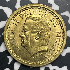 (1945) Monaco 2 Francs Lot#C0902 High Grade! Beautiful!