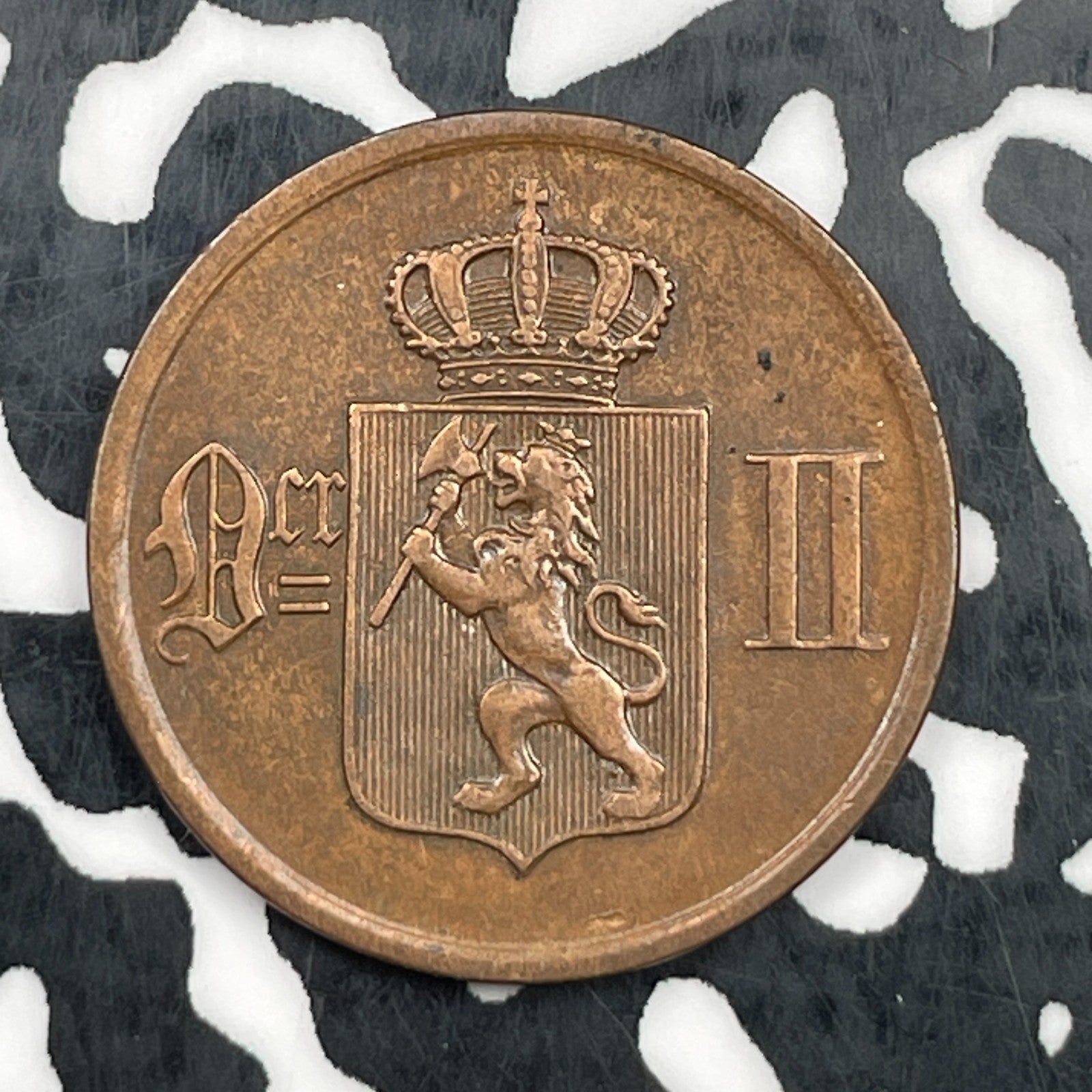 1876 Norway 2 Ore Lot#N1183 Nice!