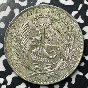 1930 Peru 1 Sol Lot#E7111 Large Silver Coin!