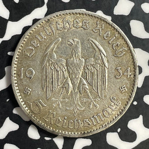 1934-A Germany 5 Mark Lot#E9363 Silver!