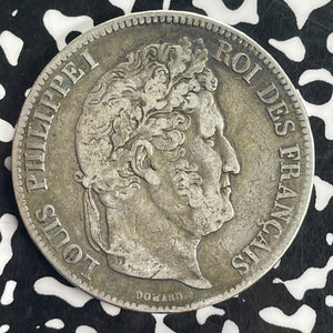 1834-A France 5 Francs Lot#T8310 Large Silver Coin!
