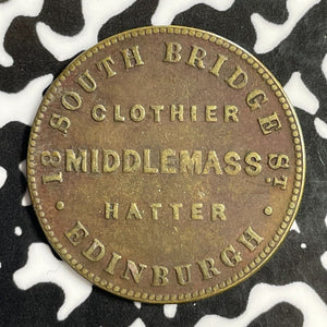 Undated Scotland Edinburgh Middlemass Clothier Farthing Token Lot#E1782