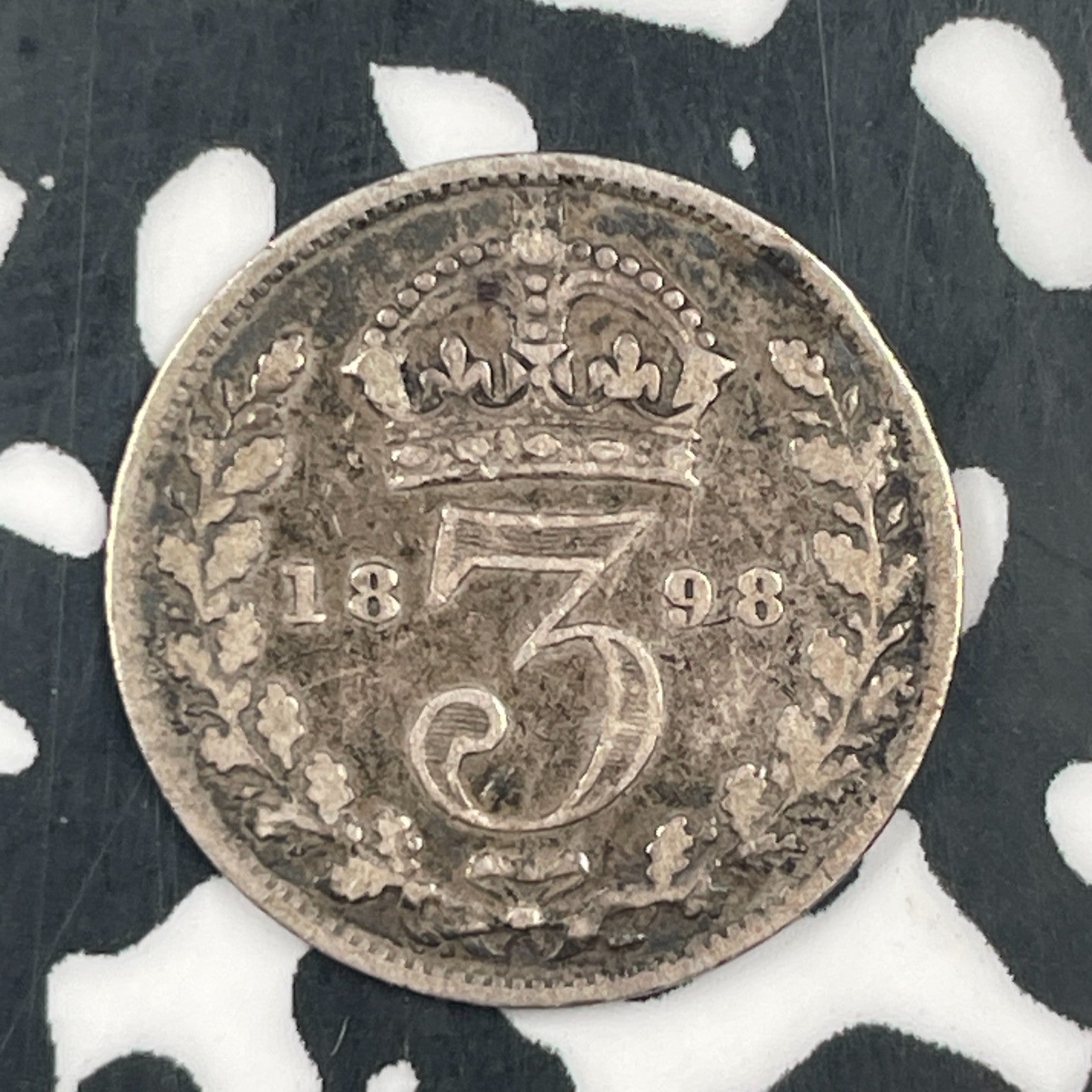 1898 Great Britain 3 Pence Threepence Lot#F5649 Silver!