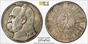 1939-(w) Poland 10 Zlotych PCGS Cleaned-UNC Detail Lot#G695 Silver!