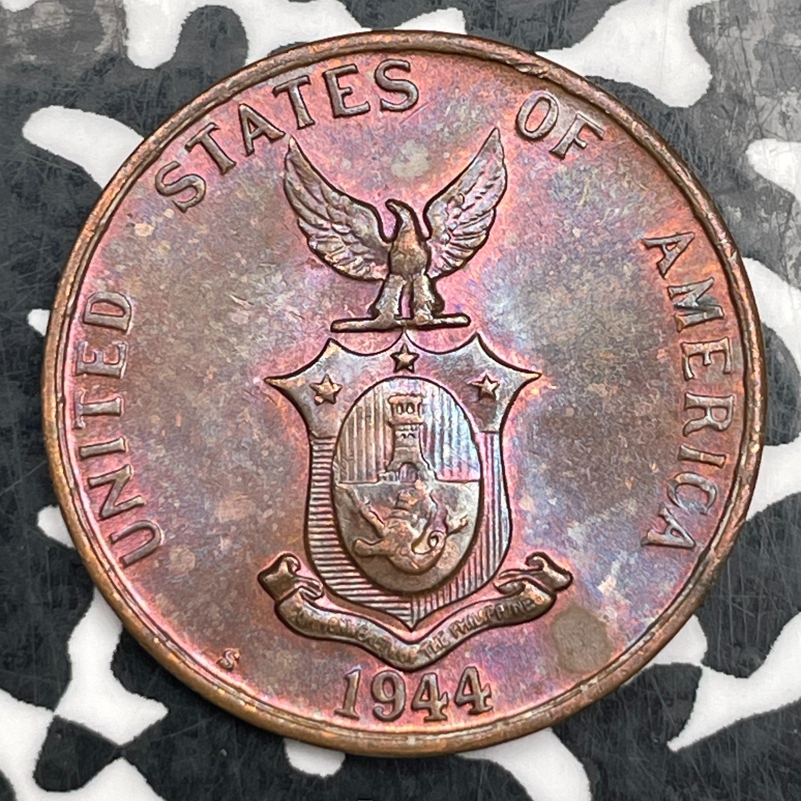 1944-S U.S. Philippines 1 Centavo Lot#F5542 High Grade! Beautiful!
