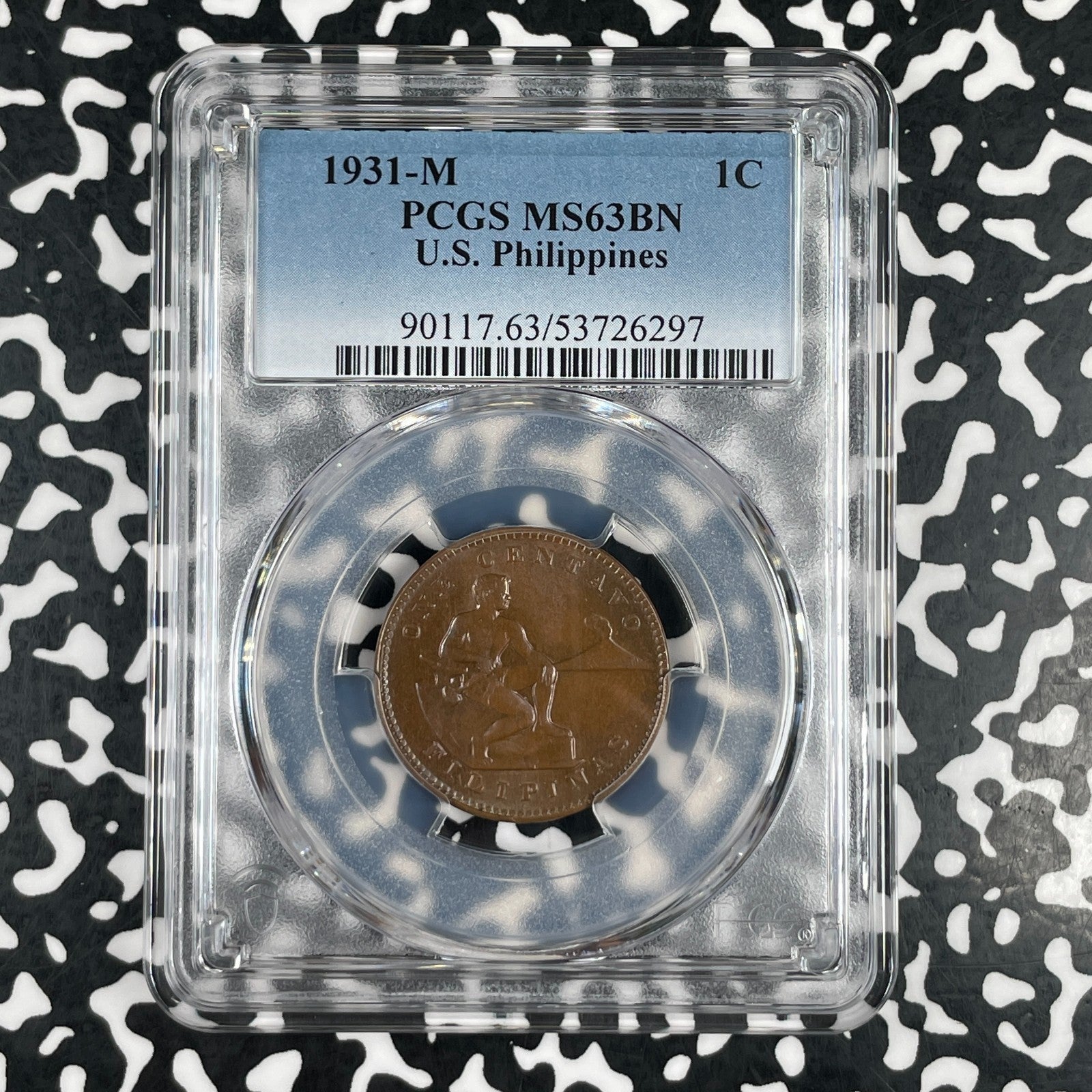 1931-M U.S. Philippines 1 Centavo PCGS MS63BN Lot#G3843 Choice UNC!