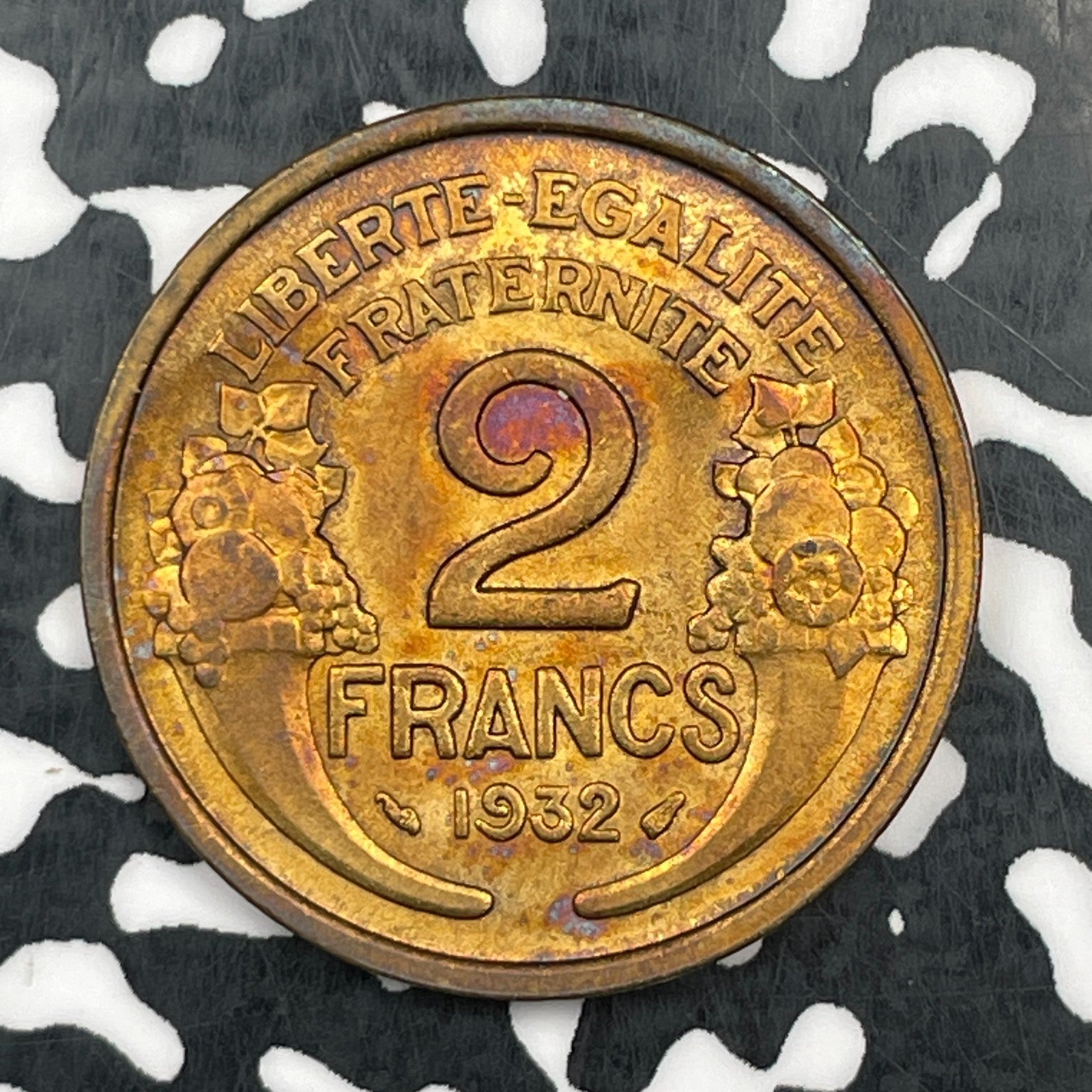 1932 France 2 Francs Lot#N1123 High Grade! Beautiful Toning!