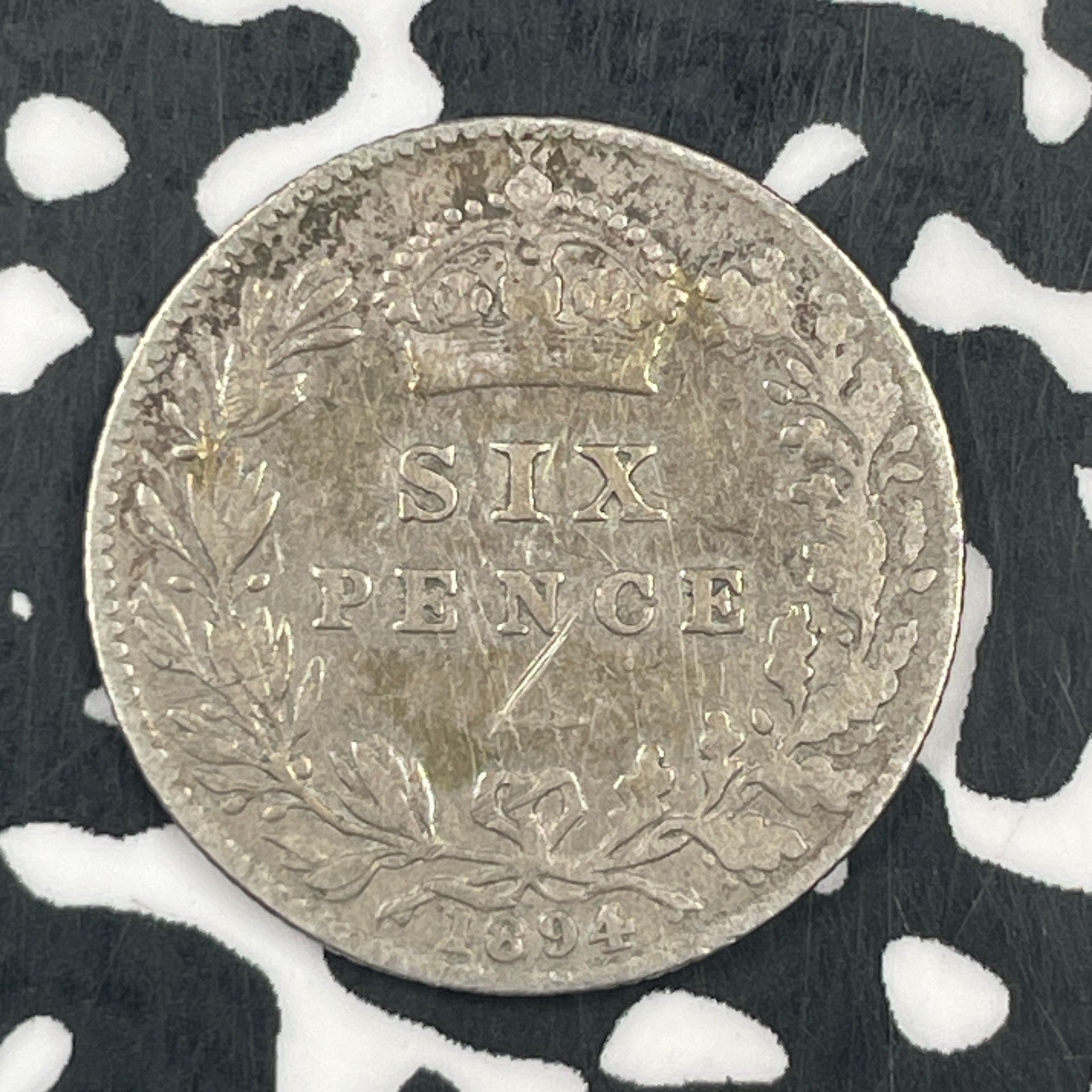 1894 Great Britain 6 Pence Sixpence Lot#F5612 Silver! Better Date