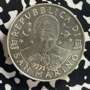 2000 San Marino 5000 Lire Lot#T7792 Silver! High Grade! Beautiful!