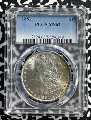 1881 U.S. $1 Morgan Dollar PCGS MS63 Lot#G565 Silver! Choice UNC!