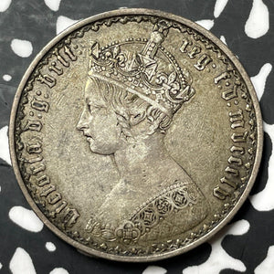 1855 Great Britain Victoria 1 Gothic Florin Lot#JM8100 Silver! Nice!