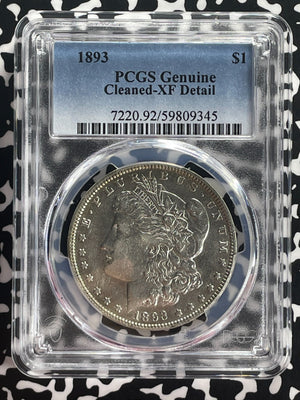 1893 U.S. $1 Morgan Dollar PCGS Cleaned-XF Detail Lot#G682 Silver! Key Date!