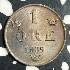 1905 Sweden 1 Ore Lot#T0437 High Grade! Beautiful!