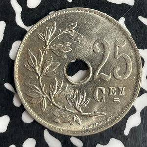 1921 Belgium 25 Centimes Lot#T8089 High Grade! Beautiful! KM#69