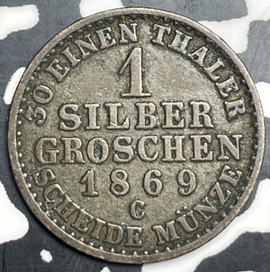 1869-C Germany Prussia 1 Groschen Lot#T9761