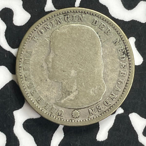 1892 Netherlands 25 Cents Lot#T9788 Silver!