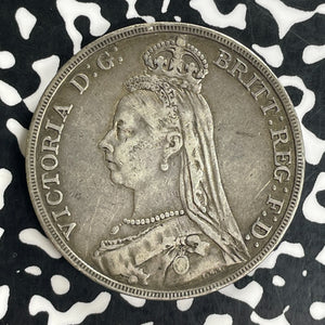 1889 Great Britain Victoria 1 Crown Lot#JM0080 Large Silver!
