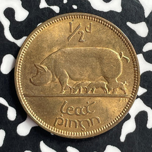 1953 Ireland 1/2 Penny Half Penny Lot#T6830 High Grade! Beautiful!