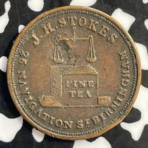 Undated Great Britain J.H. Stokes Farthing Token Lot#E9980 Damaged