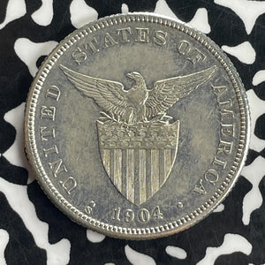 1904-S U.S. Philippines 50 Cent Lot#T8358 Silver Coin!