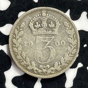 1900 Great Britain 3 Pence Threepence Lot#T9442 Silver!