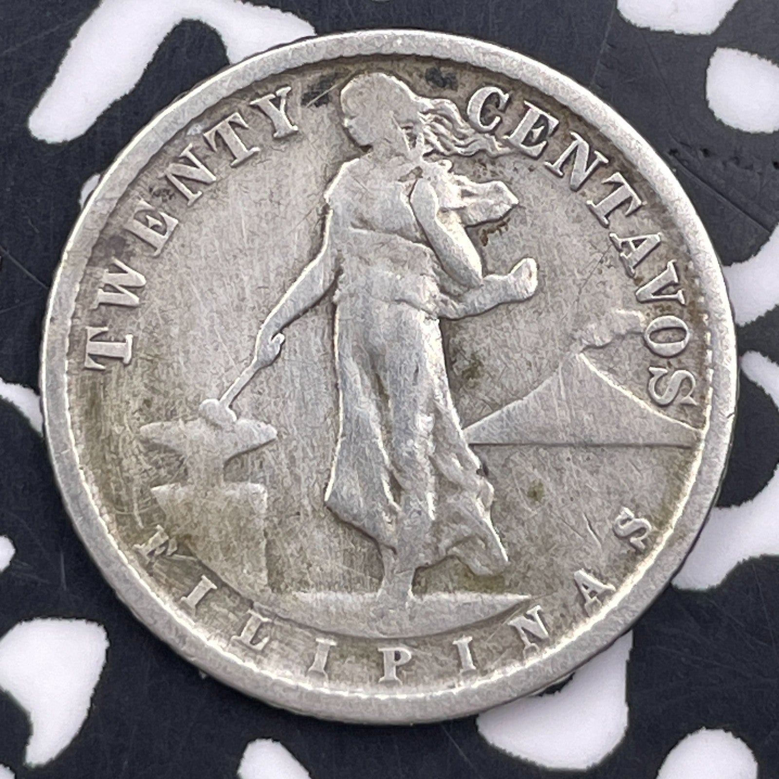 1918-S U.S. Philippines 20 Centavos Lot#F3067 Silver!